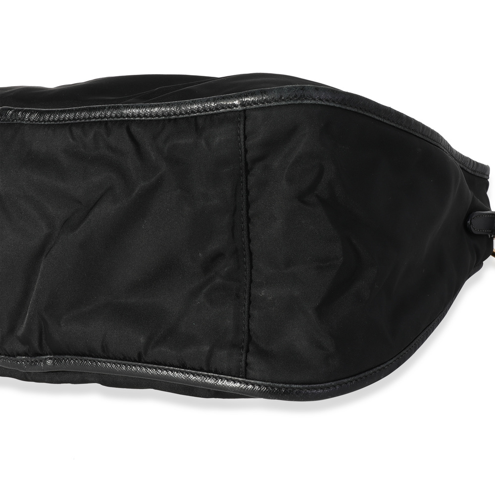 Prada Black Tessuto Nylon & Saffiano Leather Hobo - Picture 6 of 7